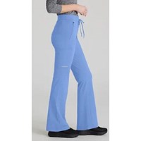 Skechers Slip-ins Glide Knit Flare Scrub Trousers, Bahama Blue, Medium, Tall Leg