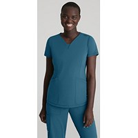 Skechers Slip-ins Serene Knit Scrub Top, Bahama Blue, 2XL