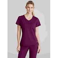 Skechers Slip-ins Flow Knit Scrub Top, Wine Red, Small