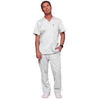 Cherokee Revolution WW670 V Neck Scrub Top, White, Size Large