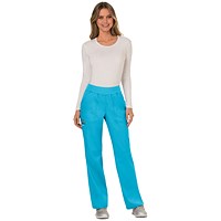 Cherokee Revolution WW110 Women's Mid-Rise Cargo Scrub Trousers, Turquoise, XL
