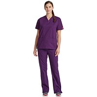 Dickies Signature V-neck Scrub Top, Eggplant Purple, 2XL