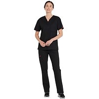 Dickies Signature Unisex Scrub Top, Black, XS