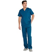 Dickies Signature Unisex Scrub Top, Caribbean Blue, 2XL