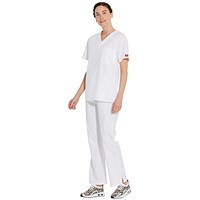 Dickies Signature Unisex Scrub Top, White, Large