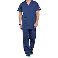 Cherokee Professional V-Neck Scrub Top, Navy Blue, 2XS