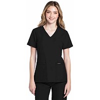 Cherokee Originals Ultra Female V-neck Scrub Top, Black, Large