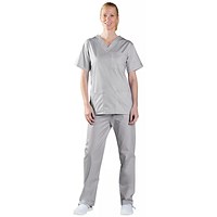 Key Scrubs Classics Professional Smart Scrub V-Neck Top, Pale Grey, 2XL