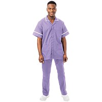 Work in Style Philz Male Healthcare Tunic, Lilac with White Trim, Size 52 Inch