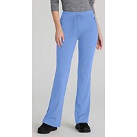 Skechers Slip-ins Glide Knit Flare Scrub Trousers, Ceil Blue, 2XS, Short Leg
