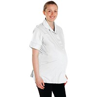 Work in Style Mattr Maternity Tunic, White with White Trim, Size XL