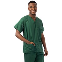 334LW Unisex Lightweight Scrub Top, Bottle Green, Size 2XL