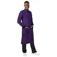 Work In Style Howie Lab Coat, Unisex, Purple, 42 Regular