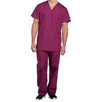Cherokee Professional V-Neck Scrub Top, Wine Red, 2XL