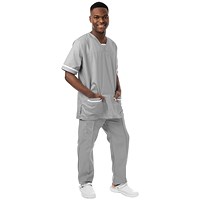 534LW V Neck Lightweight Scrub Top with Trim, Pale Grey, Size 2XL