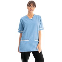534LW V Neck Lightweight Scrub Top with Trim, Ceil Blue, Size 3XL