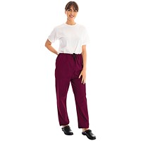 334LWT Unisex Lightweight Scrub Trousers, Maroon, Size XL