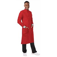 Work in Style Howie Lab Coat, Unisex, Red, 38 Tall