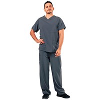 Key Scrubs KEYTU100 Eco Stretch Atlantic Scrub Top, Pewter, Size Large