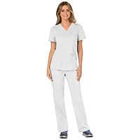 Cherokee Revolution WW610 Mock Wrap Top, White, Medium
