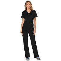 Cherokee WW610 Revolution Mock Wrap Top, Black, Large