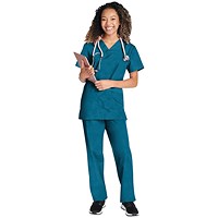 Cherokee WW530C Unisex Scrub Set Top and Trousers, Caribbean Blue, Size 3XL