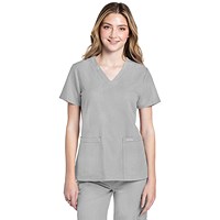 Cherokee Originals Ultra Female V-neck Scrub Top, Grey, 2XS