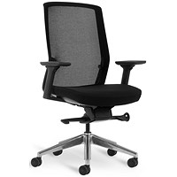 Bestuhl J1 Mesh Task Chair, Chrome Base, Height Adjustable Arms, Black