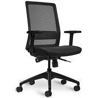 Bestuhl S30 High Back Mesh Task Chair, Height Adjustable Arms, Black/Grey Stripes