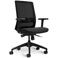 Bestuhl S30 High Back Mesh Task Chair, Height Adjustable Arms, White/Black