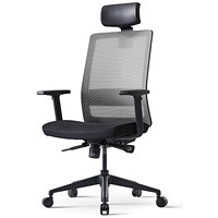 Bestuhl S30 High Back Mesh Task Chair, Headrest, Height Adjustable Arms,