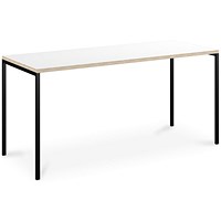 Albion Workstation 1200mm Wide, White Ply Edge Top, Black Frame