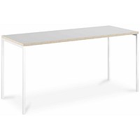 Albion Workstation 1200mm Wide, Light Grey Ply Edge Top, White Frame