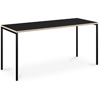 Albion Workstation 1400mm Wide, Anthracite Ply Edge Top, Black Frame