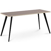 Air Workstation 1200mm Wide, Stone Grey Ply Edge Top, Black Legs