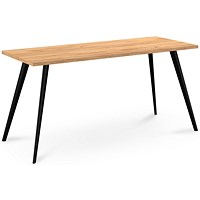 Air Workstation 1200mm Wide, Gold Craft Oak Top, Black Legs