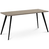 Air Workstation 1200mm Wide, Grey Nebraska Oak Top, Black Legs