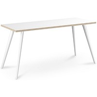 Air Workstation 1200mm Wide, White Ply Edge Top, White Legs