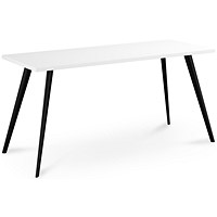 Air Workstation 1400mm Wide, White Top, Black Legs