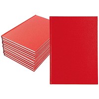 Everyday Casebound Manuscript Book, A5, Ruled, 160 Pages, Red, Pack of 10