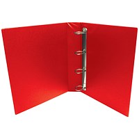 Presentation Ring Binder, A4, 4 D-Ring, 25mm Capacity, Red, Pack of 10