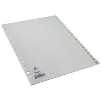 Everyday Plastic Index Dividers, 1-20, Clear Tabs, A4, White Everyday Plastic Index Dividers, 1-20, Clear Tabs, A4, White