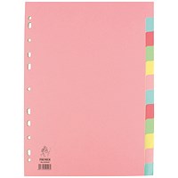 Everyday Subject Dividers, 12-Part, Blank Multicolour Tabs, A4, Multicolour