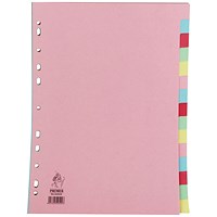 Everyday Subject Dividers, 15-Part, Blank Multicolour Tabs, A4, Multicolour