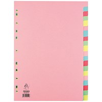 Everyday Subject Dividers, 20-Part, Blank Multicolour Tabs, A4, Multicolour