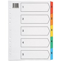 Everyday Multicoloured A4 Index - 1-5 Mylar Tabs