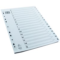 Everyday Reinforced Board Index Dividers, A-Z, Clear Tabs, A4, White