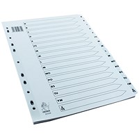 Everyday Reinforced Board Index Dividers, A-Z, Clear Tabs, A4, White Everyday Reinforced Board Index Dividers, A-Z, Clear Tabs, A4, White