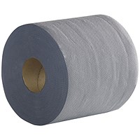 2-Ply Laminated Embossed Centre Feed Roll, 300 Sheets, Blue, Pack of 6