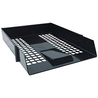 Everyday Plastic Letter Trays, Black, Pack of 12